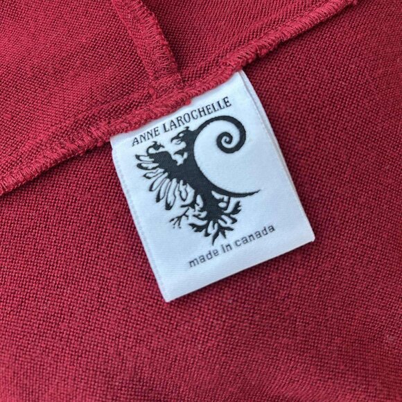 Anne Larochelle Garnet Hooded Knit Cape With Flower Tab Closure – One Size - Picture 14 of 14